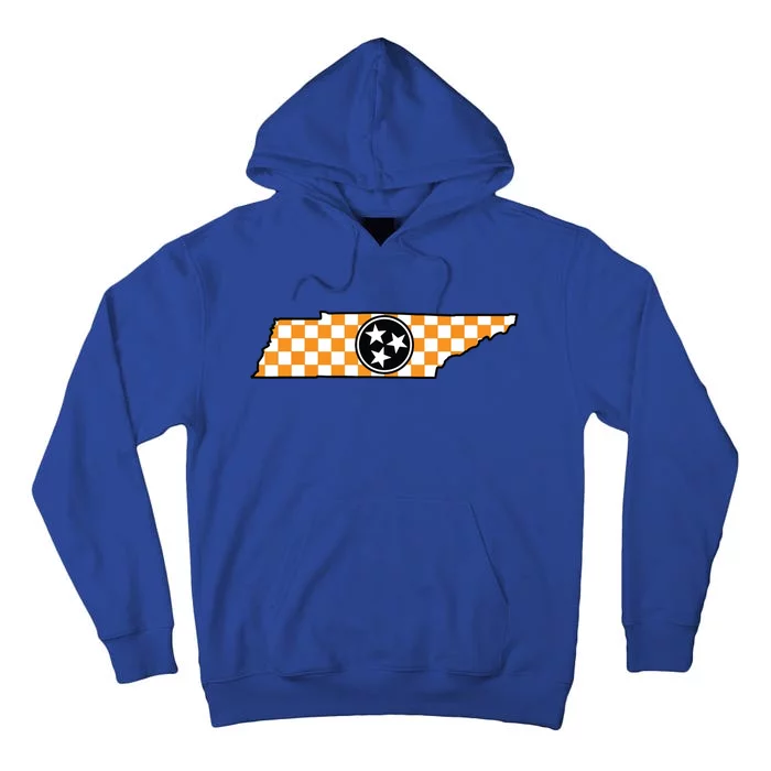 Volunteer State Orangewhite Checkerboard Tristar Tennessee Tall Hoodie