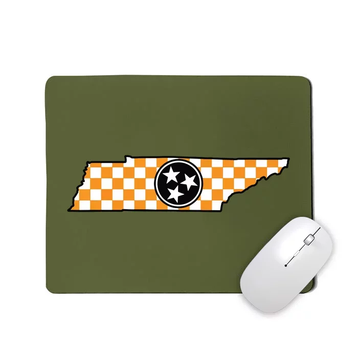 Volunteer State Orangewhite Checkerboard Tristar Tennessee Mousepad