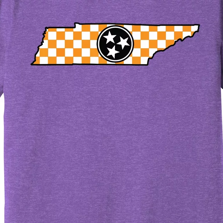 Volunteer State Orangewhite Checkerboard Tristar Tennessee Premium T-Shirt