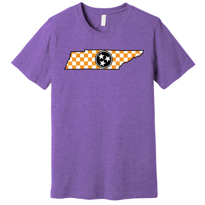 Volunteer State Orangewhite Checkerboard Tristar Tennessee Premium T-Shirt