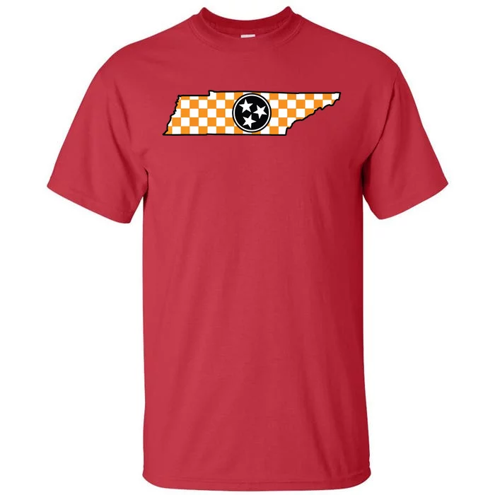 Volunteer State Orangewhite Checkerboard Tristar Tennessee Tall T-Shirt