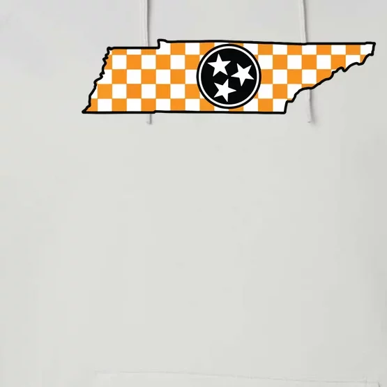 Volunteer State Orangewhite Checkerboard Tristar Tennessee Performance Fleece Hoodie