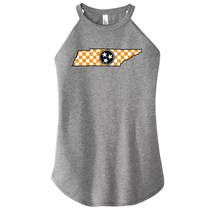 Volunteer State Orangewhite Checkerboard Tristar Tennessee Women’s Perfect Tri Rocker Tank