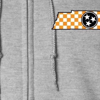 Volunteer State Orangewhite Checkerboard Tristar Tennessee Full Zip Hoodie