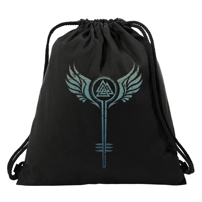 Valkyrie Symbol Odin Valknut Shieldmaiden Viking Warrior Drawstring Bag