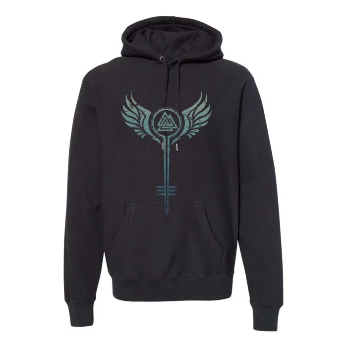 Valkyrie Symbol Odin Valknut Shieldmaiden Viking Warrior Premium Hoodie