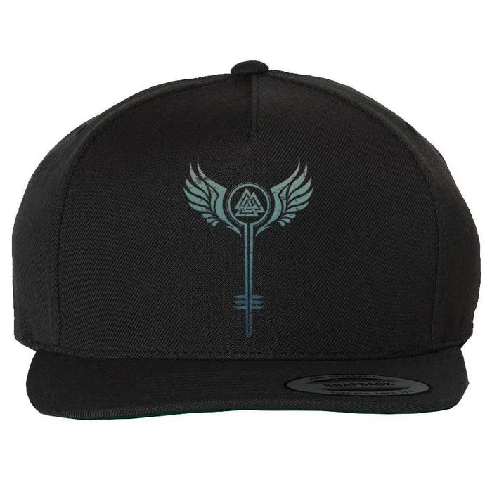 Valkyrie Symbol Odin Valknut Shieldmaiden Viking Warrior Wool Snapback Cap