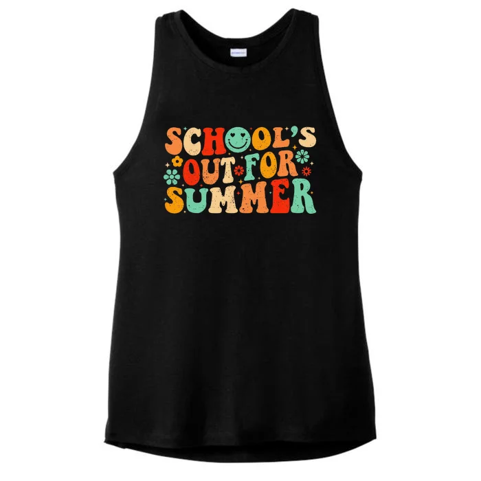 Vintage Schools Out for Summer Ladies Wo Ladies Tri-Blend Wicking Tank