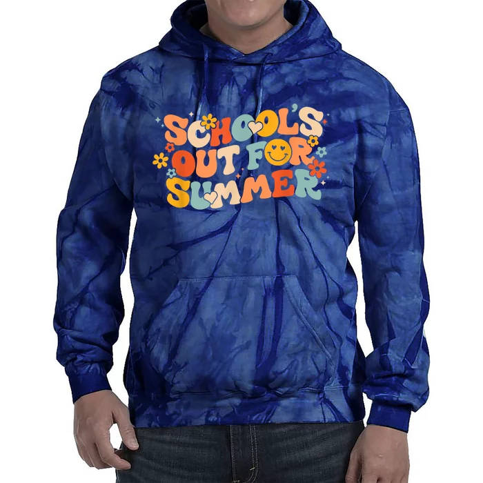 Vintage Schools Out For Summer Ladies Teacher Tie Dye Hoodie