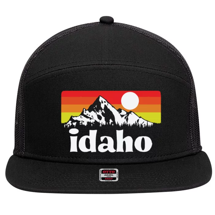 Vintage State Of Idaho Retro Distressed 7 Panel Mesh Trucker Snapback Hat