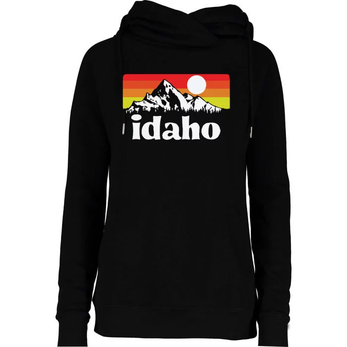 Vintage State Of Idaho Retro Distressed Womens Funnel Neck Pullover Hood