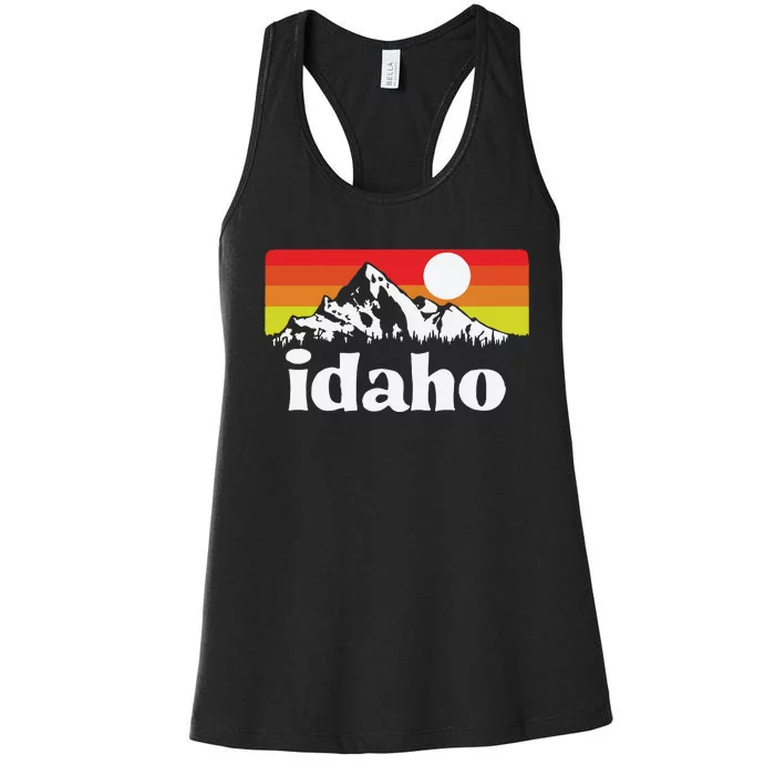 Vintage State Of Idaho Retro Distressed Women's Racerback Tank