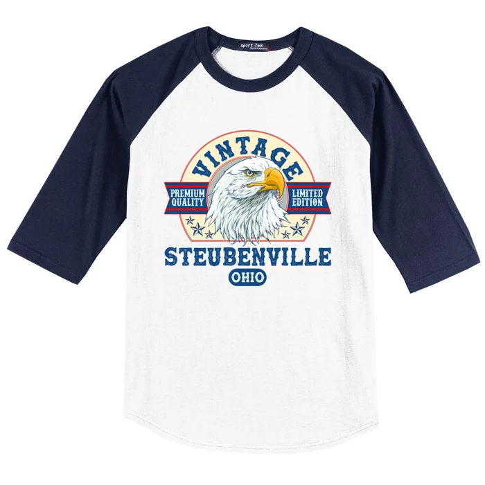 Vintage Steubenville Ohio Premium Quality Limited Edition Eagle Emblem Baseball Sleeve Shirt