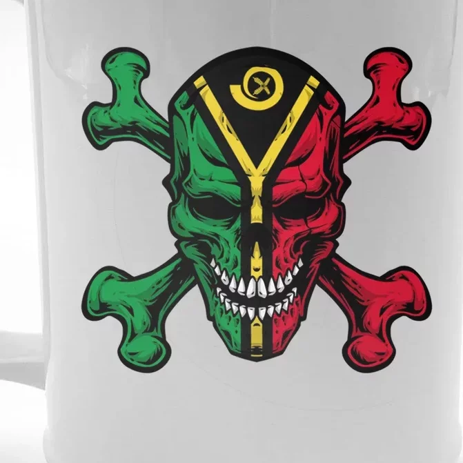 Vanuatu Skull Pride Vanuatuan Flag Roots Vanuatu Souvenir Gift Front & Back Beer Stein