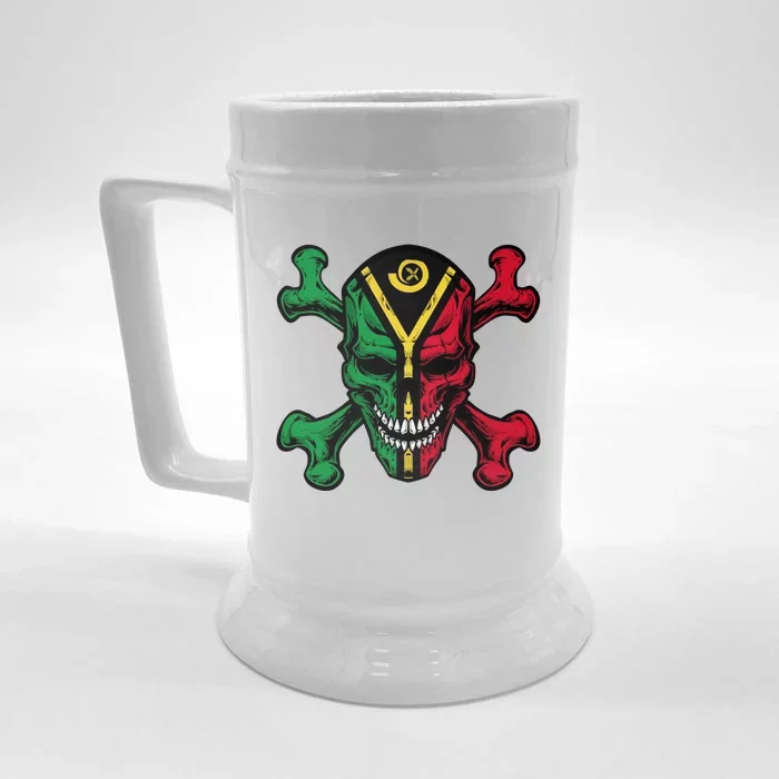 Vanuatu Skull Pride Vanuatuan Flag Roots Vanuatu Souvenir Gift Front & Back Beer Stein