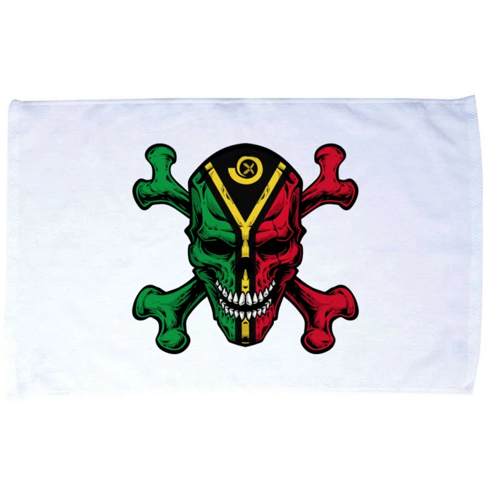 Vanuatu Skull Pride Vanuatuan Flag Roots Vanuatu Souvenir Gift Microfiber Hand Towel