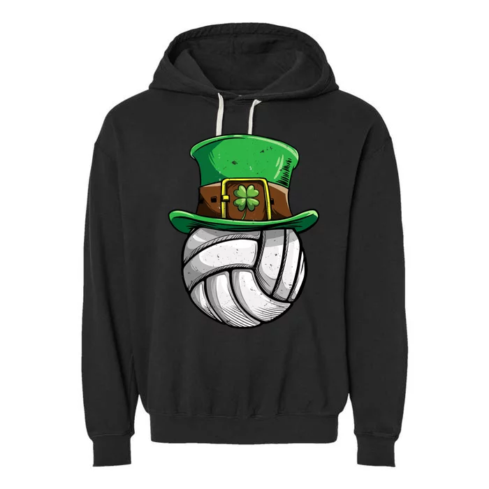 Volleyball St Patricks Day Leprechaun Ball Sports Gift Garment-Dyed Fleece Hoodie