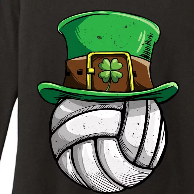 Volleyball St Patricks Day Leprechaun Ball Sports Gift Womens CVC Long Sleeve Shirt