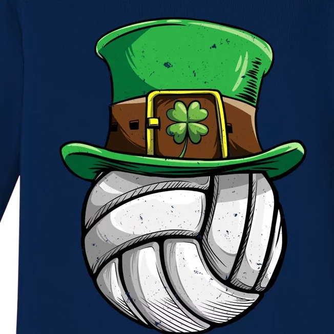 Volleyball St Patricks Day Leprechaun Ball Sports Gift Baby Long Sleeve Bodysuit