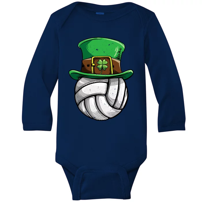 Volleyball St Patricks Day Leprechaun Ball Sports Gift Baby Long Sleeve Bodysuit