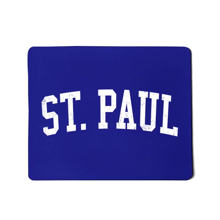 Vintage St Paul Mn Distressed Black Varsity Style Gift Mousepad