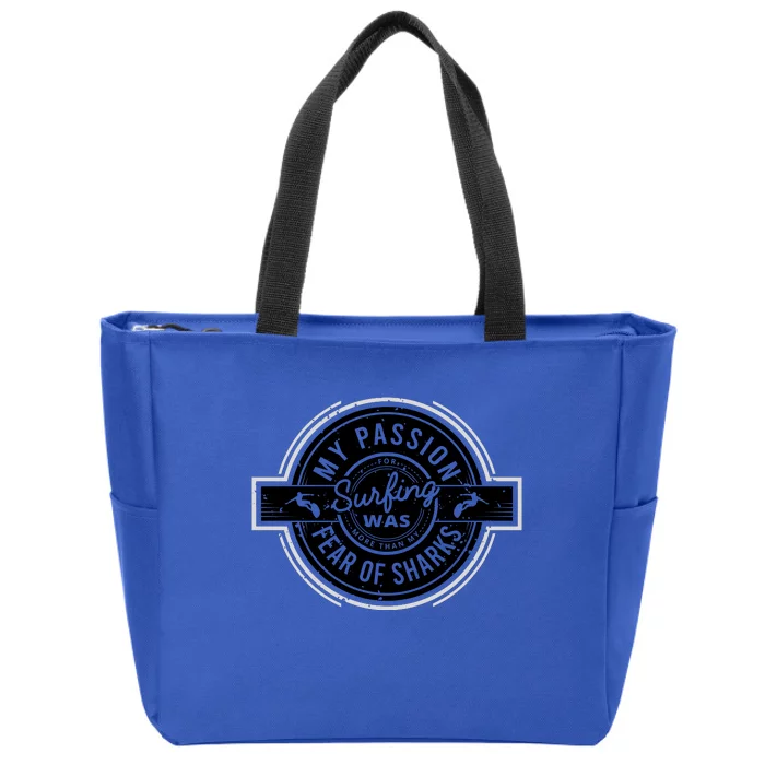 Vintage Surfing Passion Graphic Zip Tote Bag