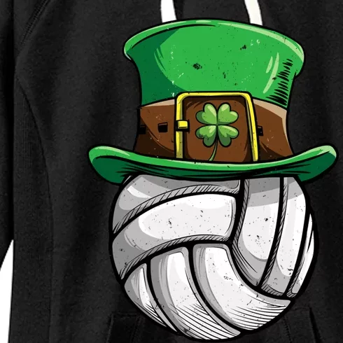 Volleyball St Patricks Day Leprechaun Ball Sports Gift Women's Fleece Hoodie