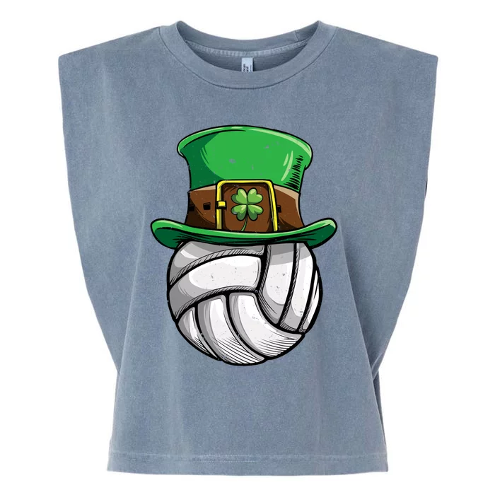 Volleyball St Patricks Day Leprechaun Ball Sports Gift Garment-Dyed Women's Muscle Tee