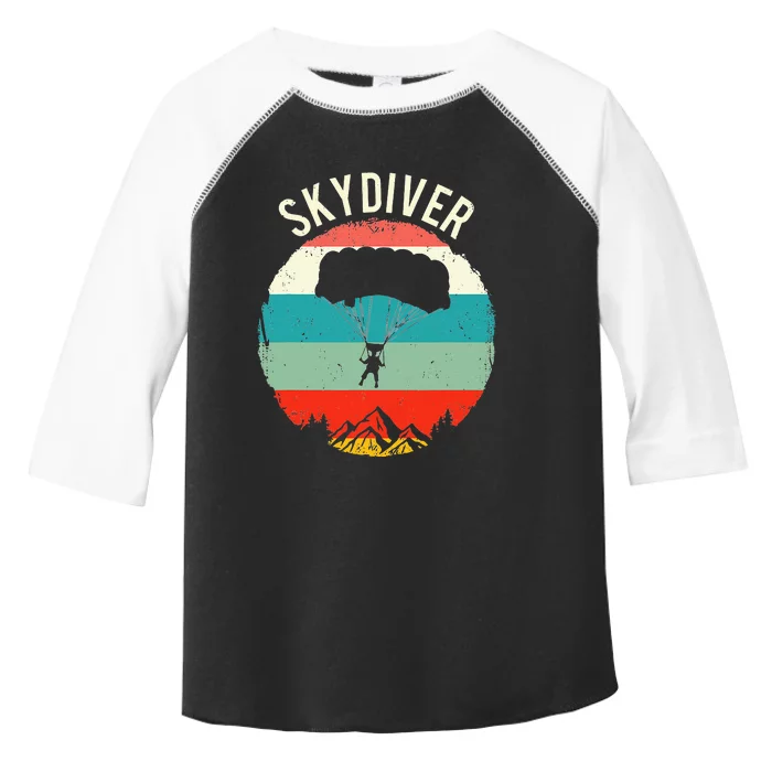 Vintage Skydiving Parachuting Retro Skydiver Toddler Fine Jersey T-Shirt