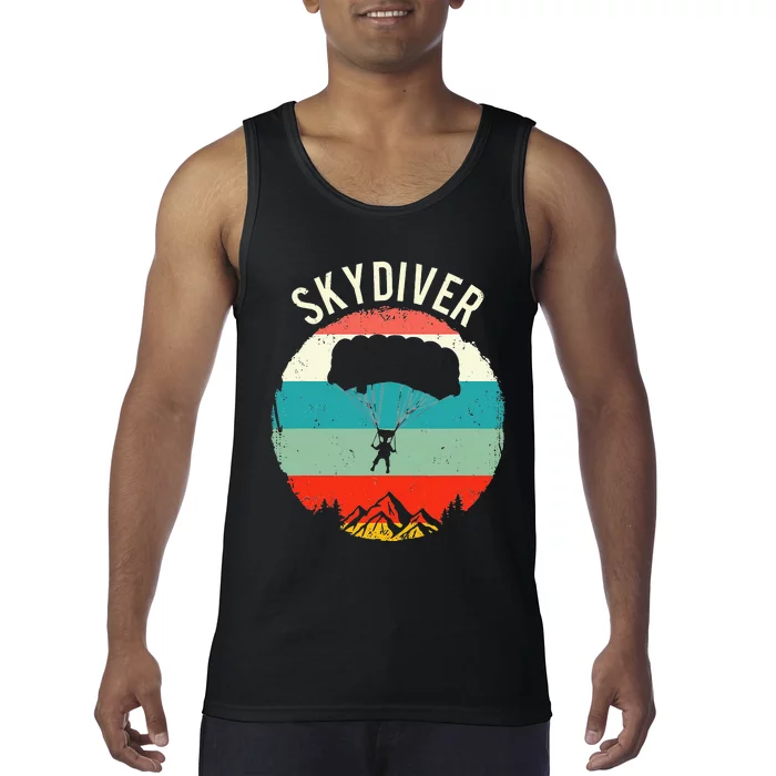 Vintage Skydiving Parachuting Retro Skydiver Tank Top