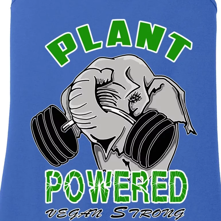 Vegan Strong Plant Powered Elephant Healthy Lifestyle Gift Ladies Essential Tank