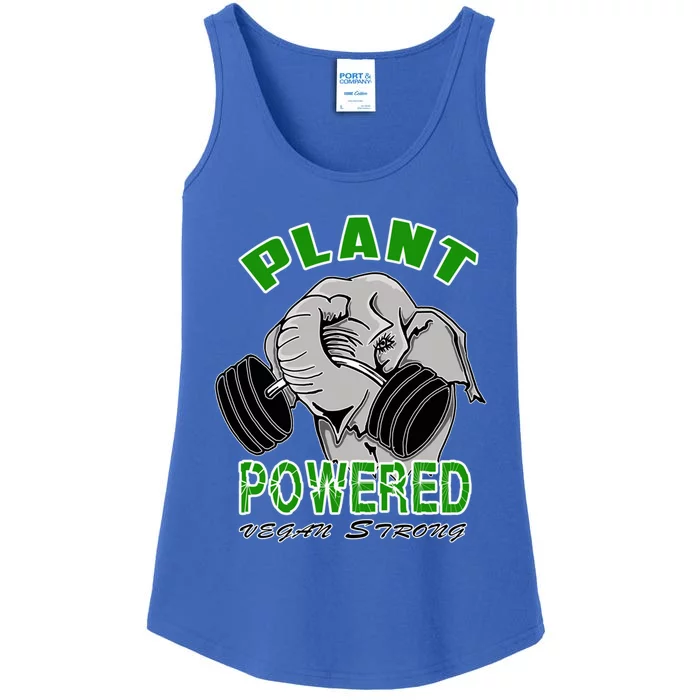 Vegan Strong Plant Powered Elephant Healthy Lifestyle Gift Ladies Essential Tank