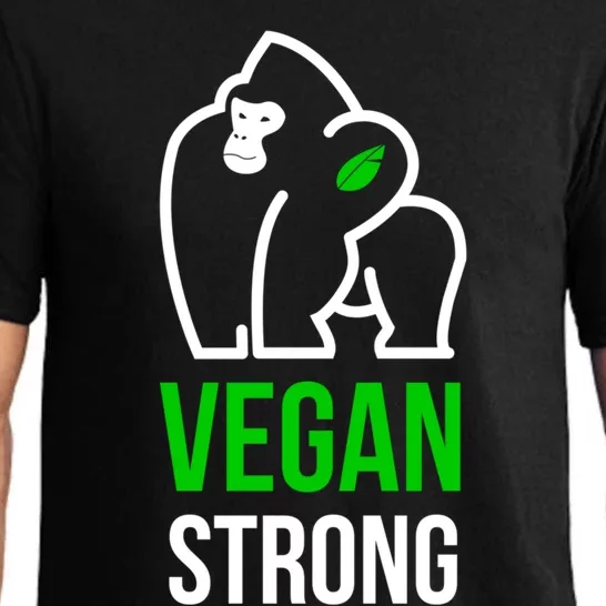 Vegan Strong Plant Powered Gorilla Vegan Lifestyle Funny Gift Pajama Set