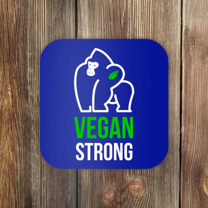 Vegan Strong Plant Powered Gorilla Vegan Lifestyle Funny Gift Coaster