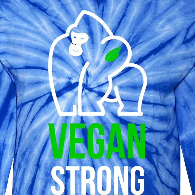 Vegan Strong Plant Powered Gorilla Vegan Lifestyle Funny Gift Tie-Dye Long Sleeve Shirt