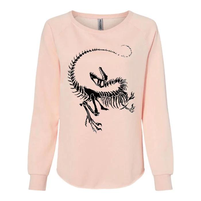 Velociraptor Skeleton Print Womens California Wash Sweatshirt