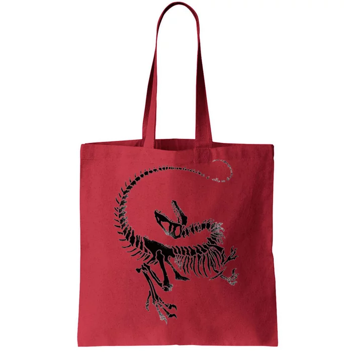 Velociraptor Skeleton Print Tote Bag