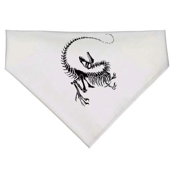 Velociraptor Skeleton Print USA-Made Doggie Bandana