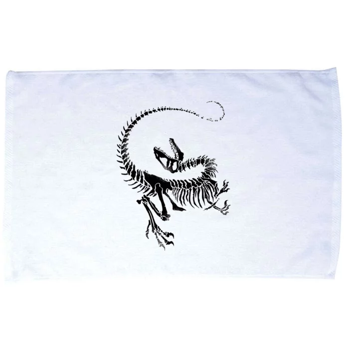 Velociraptor Skeleton Print Microfiber Hand Towel