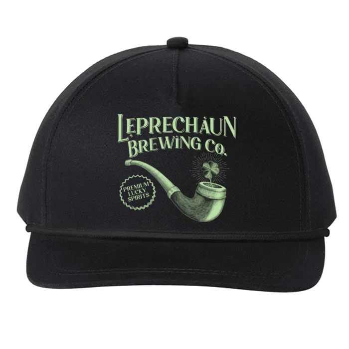 Vintage St Patrick's Day Leprechaun Brewing Co Premium Lucky Spirits Snapback Five-Panel Rope Hat