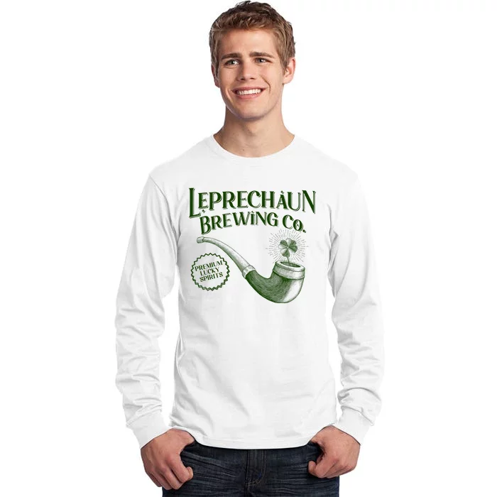 Vintage St Patrick's Day Leprechaun Brewing Co Premium Lucky Spirits Tall Long Sleeve T-Shirt