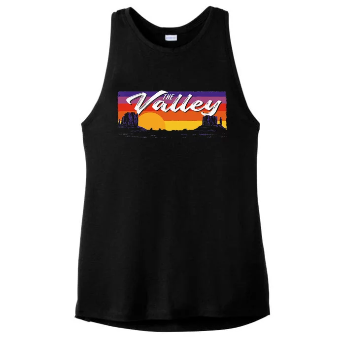 Vintage Sunset Phoenix Arizona Classic Arizona Ladies Tri-Blend Wicking Tank