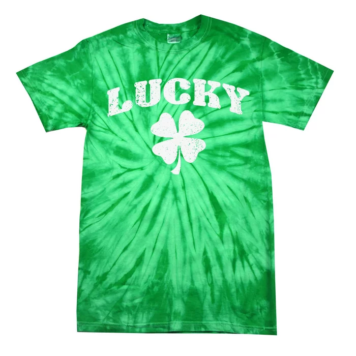 Vintage St Patricks Day Style Lucky Clover Gif Tie-Dye T-Shirt