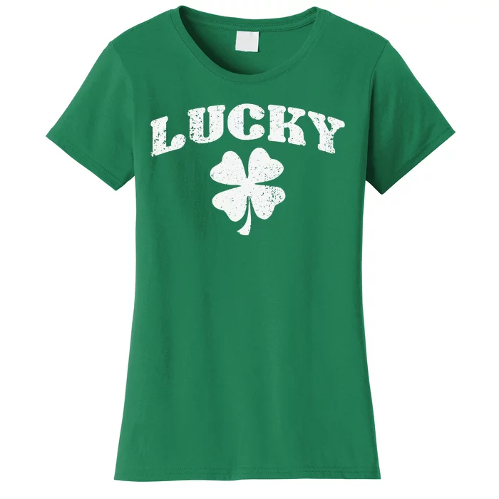 Vintage St Patricks Day Style Lucky Clover Gif Women's T-Shirt