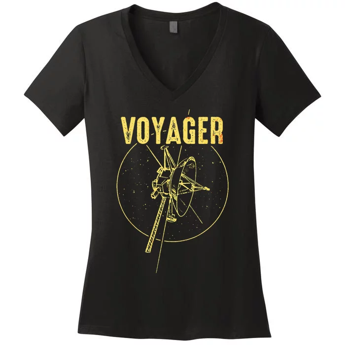 Voyager Space Probe Solar System Astronomy Spaceflight Women's V-Neck T-Shirt