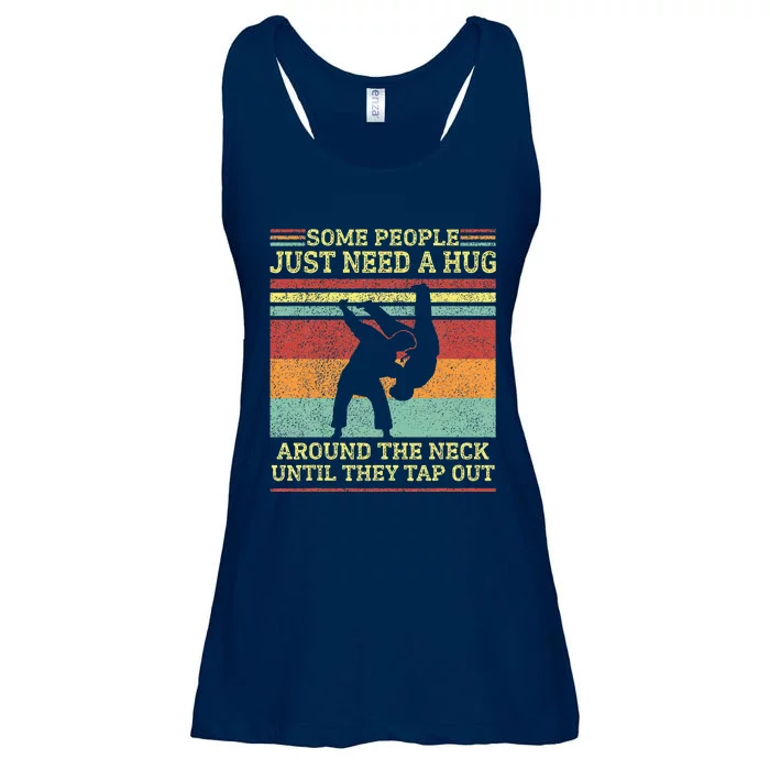 Vintage Some People Need A Hug Jiu Jitsu Dad Mma Bjj Ladies Essential Flowy Tank