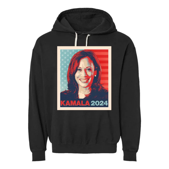 Vintage Style Poster Vote Kamala Harris 2024 Garment-Dyed Fleece Hoodie