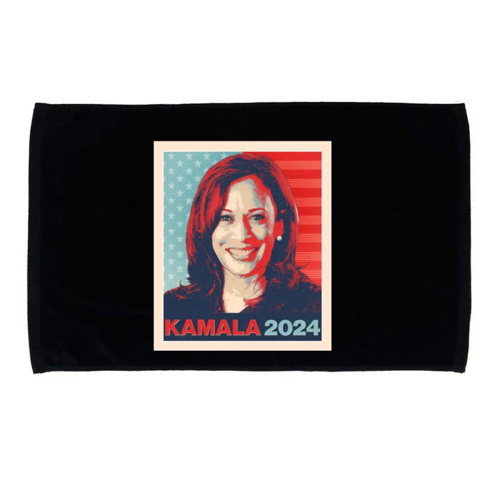 Vintage Style Poster Vote Kamala Harris 2024 Microfiber Hand Towel