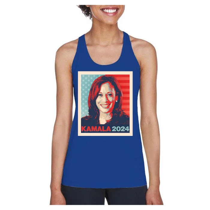 Vintage Style Poster Vote Kamala Harris 2024 Women's Racerback Tank