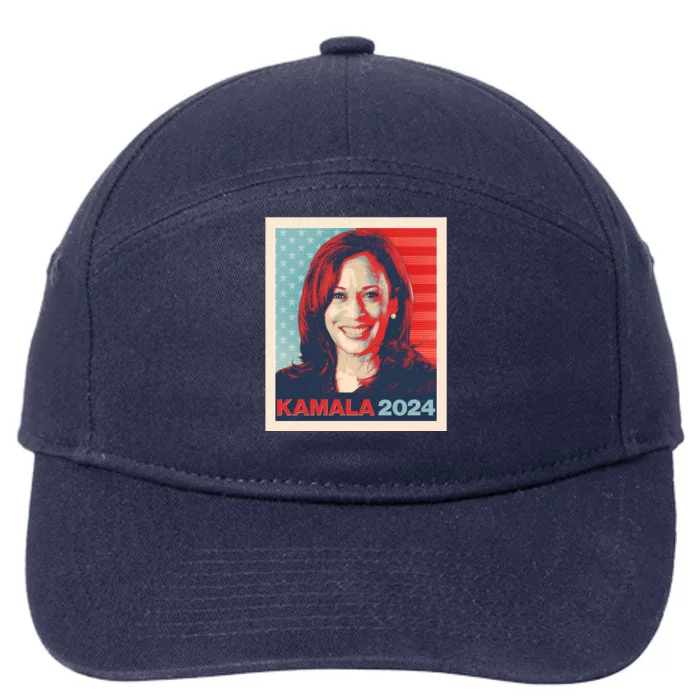 Vintage Style Poster Vote Kamala Harris 2024 7-Panel Snapback Hat